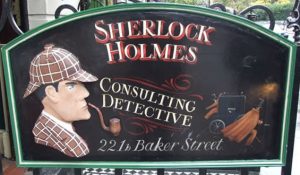 Outside the Sherlock Holmes Museum you can get a Chinese massage with the Asian masseuse of your choice