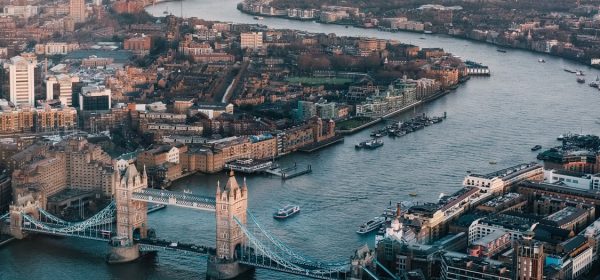 Birdseye eye view across London where you book an outcall massage