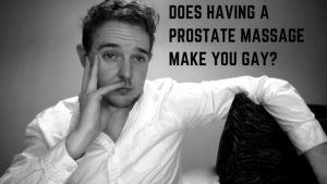 A man sat down looking worried after he has just had a prostate massage