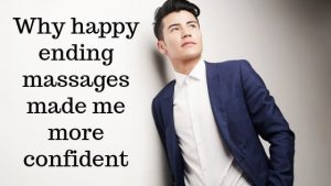 An Asian man stood up thinking about how an happy ending massage made him more confident