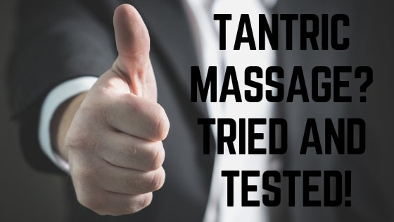 A man holding up his thumb after getting a tantric massage