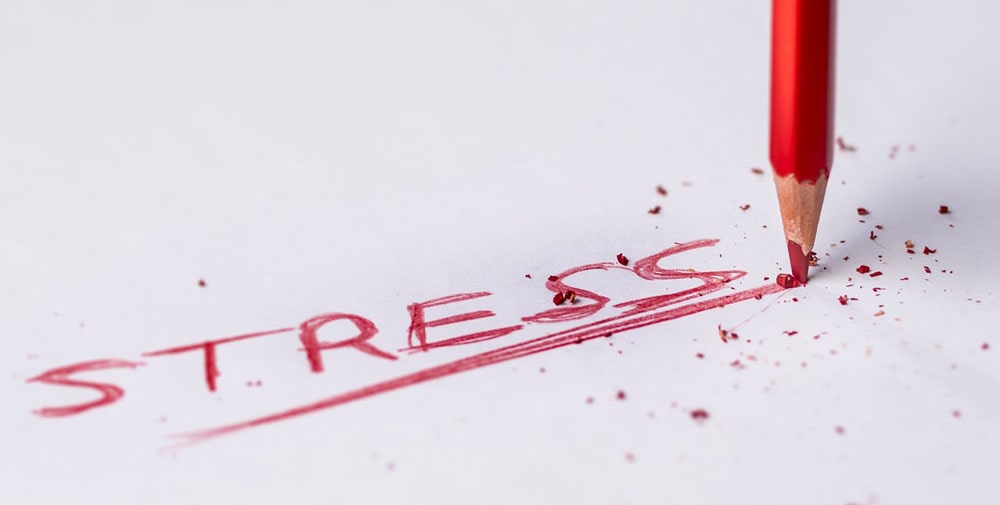 The word stress handwritten on a piece of paper
