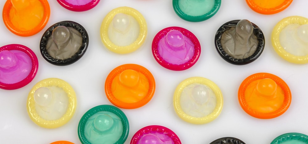 Different coloured condoms