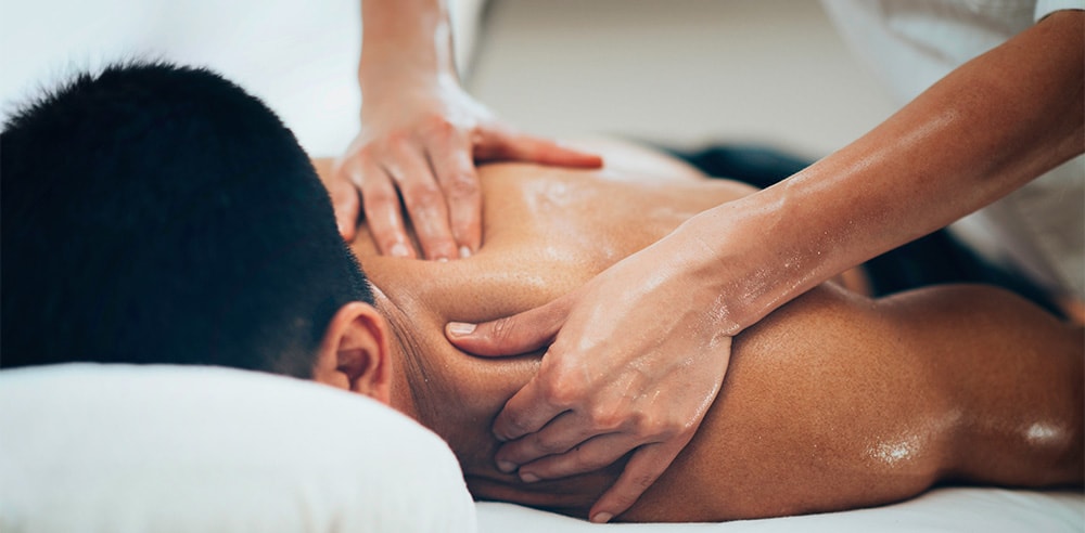 A man getting a soothing massage