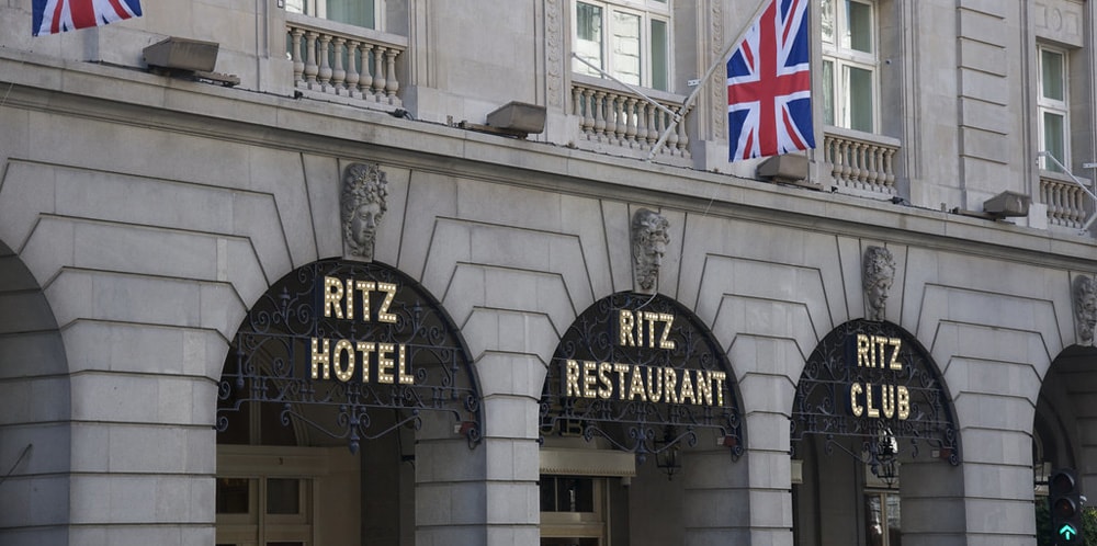 Outside the Ritz hotel London